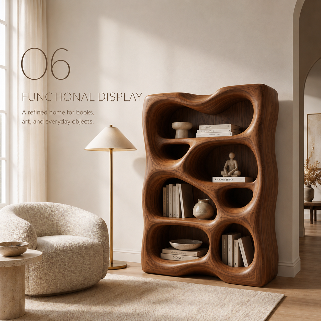 Mira Satin Wood Bookshelf - product detail 6