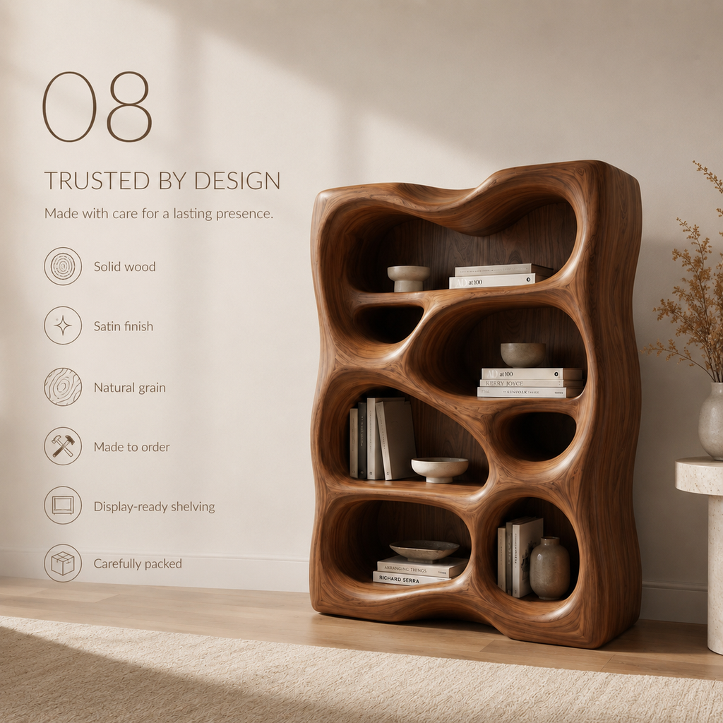 Mira Satin Wood Bookshelf - product detail 8