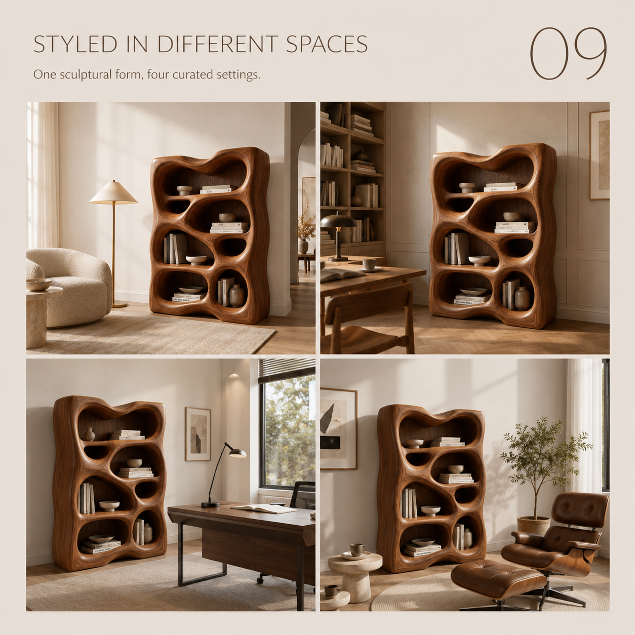 Mira Satin Wood Bookshelf - product detail 9