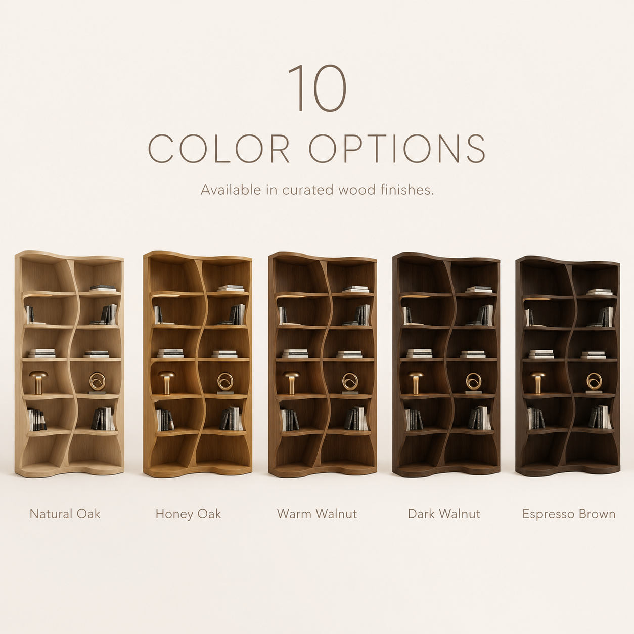 Dune Sculptural Hall Bookshelf - Color Options