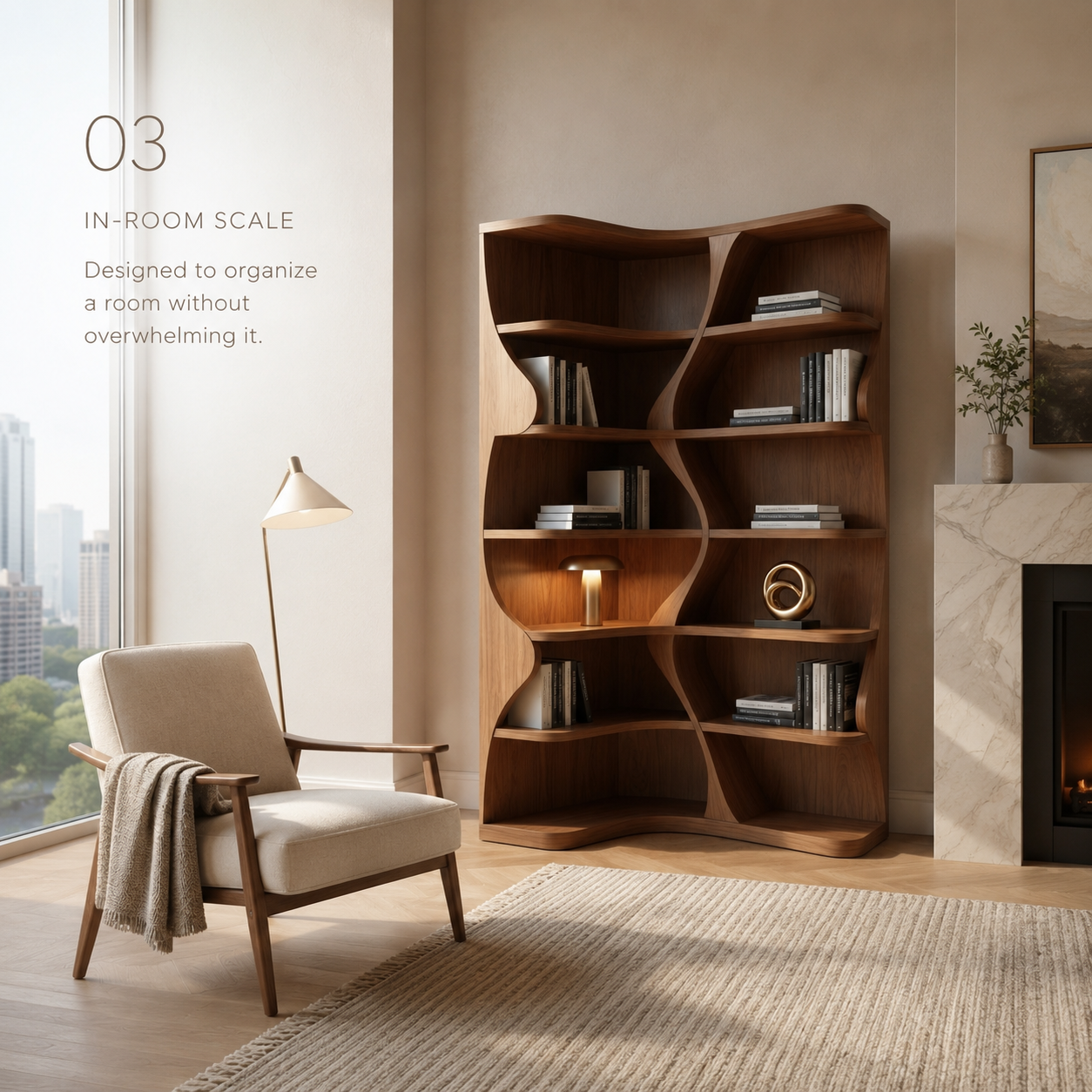 Dune Sculptural Hall Bookshelf - product detail 3