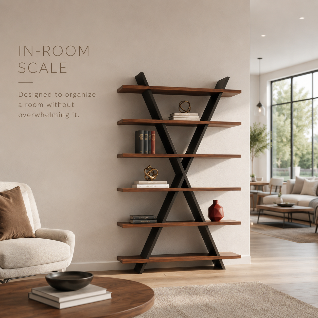 Remy Sculptural Bookcase Bookshelf - product detail 3