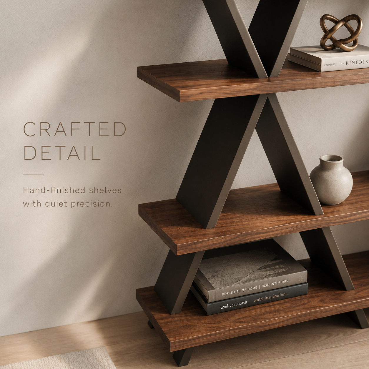 Remy Sculptural Bookcase Bookshelf - product detail 5