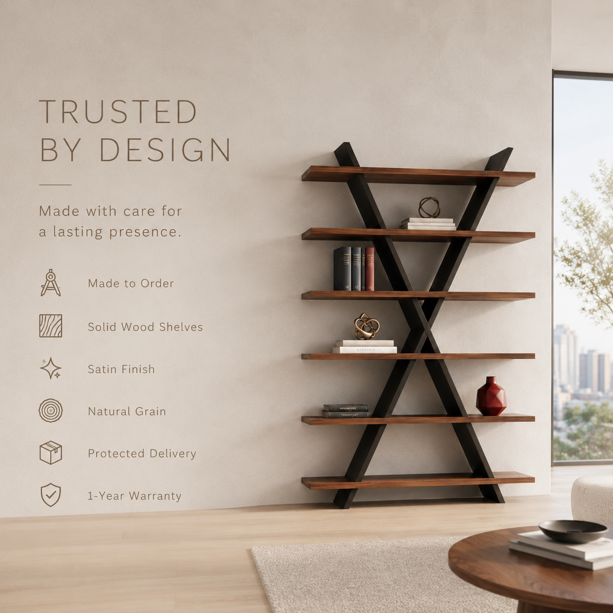Remy Sculptural Bookcase Bookshelf - product detail 8