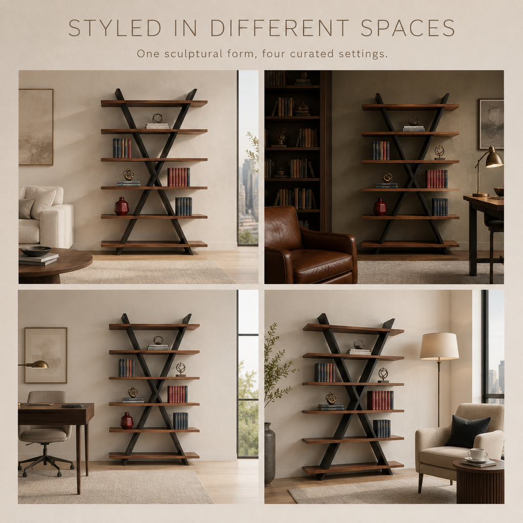 Remy Sculptural Bookcase Bookshelf - product detail 9