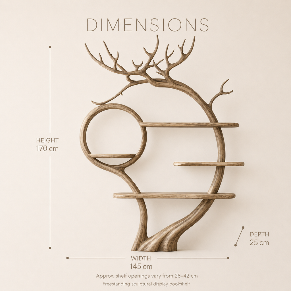 Eloise Rounded Statement Bookshelf - Dimensions