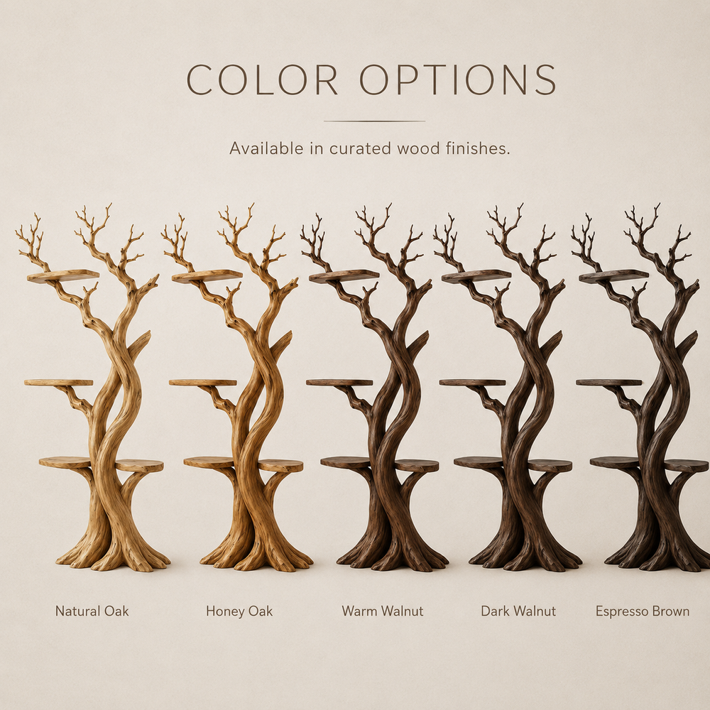 Elowen Ribbon Wood Bookshelf - Color Options