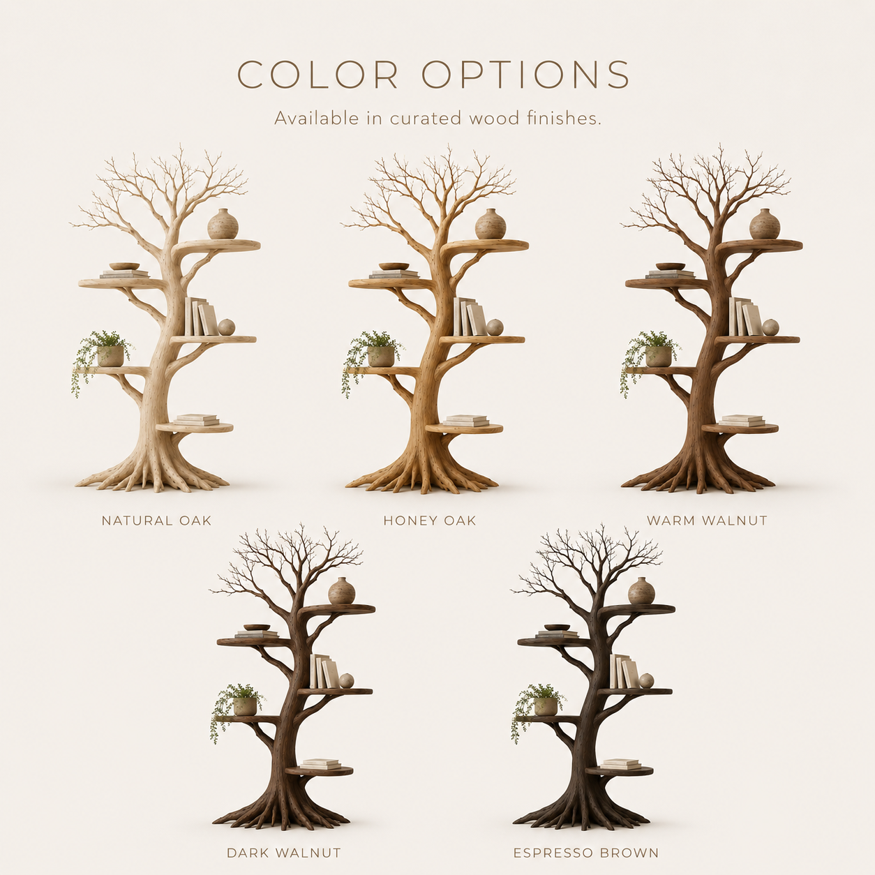 Vela Soft Arch Bookshelf - Color Options