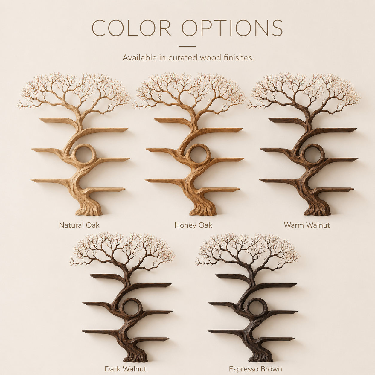 Orion Natural Grain Bookshelf - Color Options