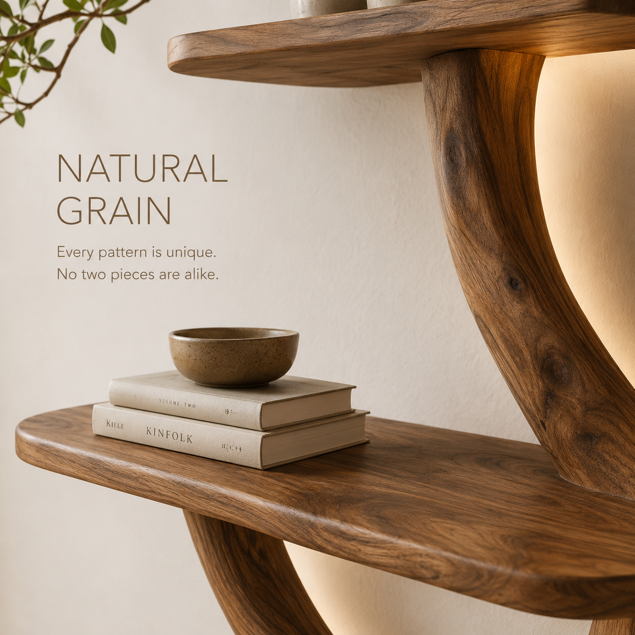 Koa Sculptural Wood Bookshelf - product image 06