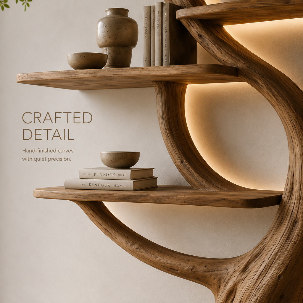 Koa Sculptural Wood Bookshelf - product image 07