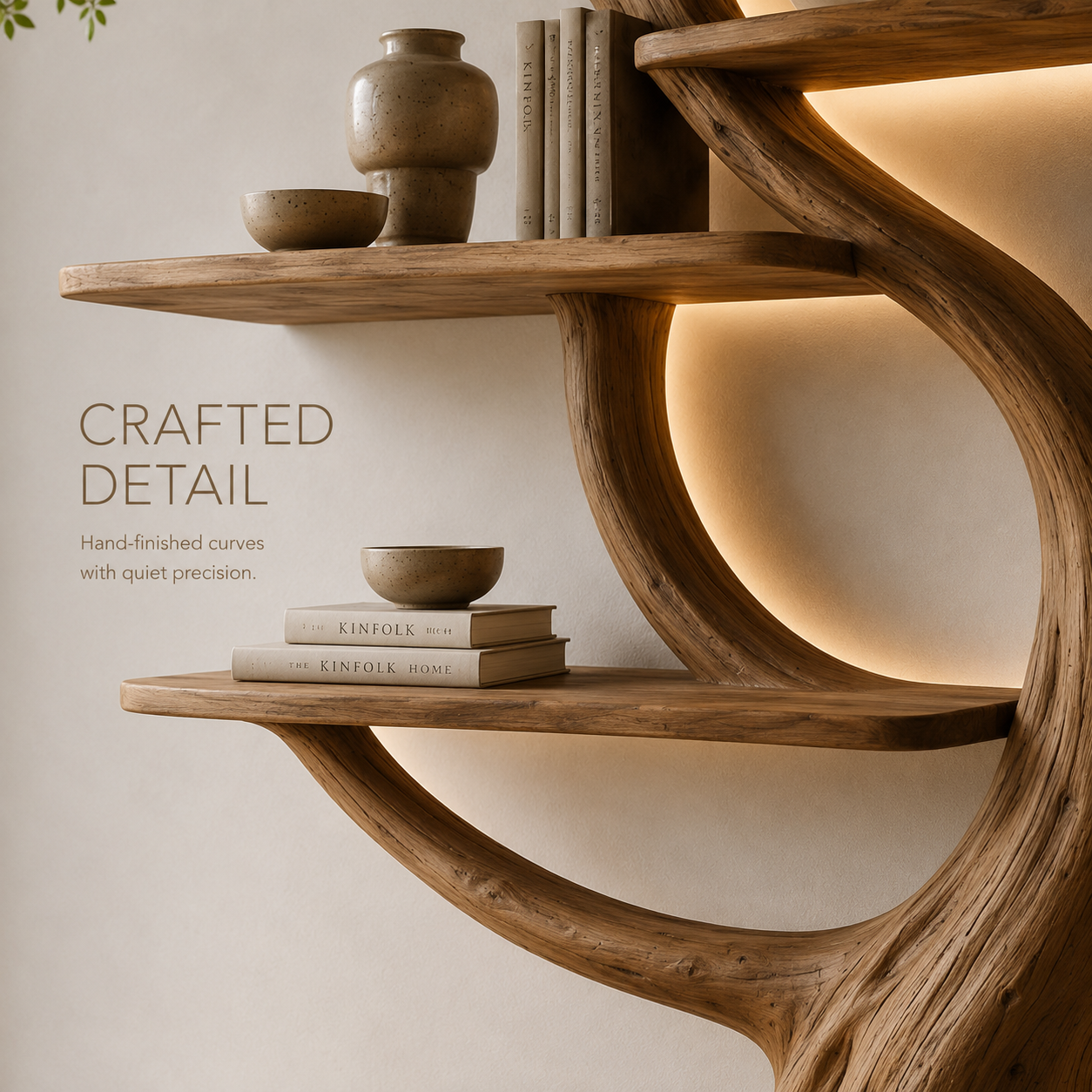 Koa Sculptural Wood Bookshelf - product image 07