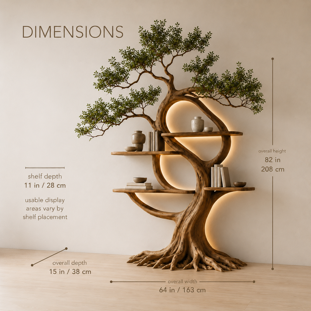 Koa Sculptural Wood Bookshelf - product image 09