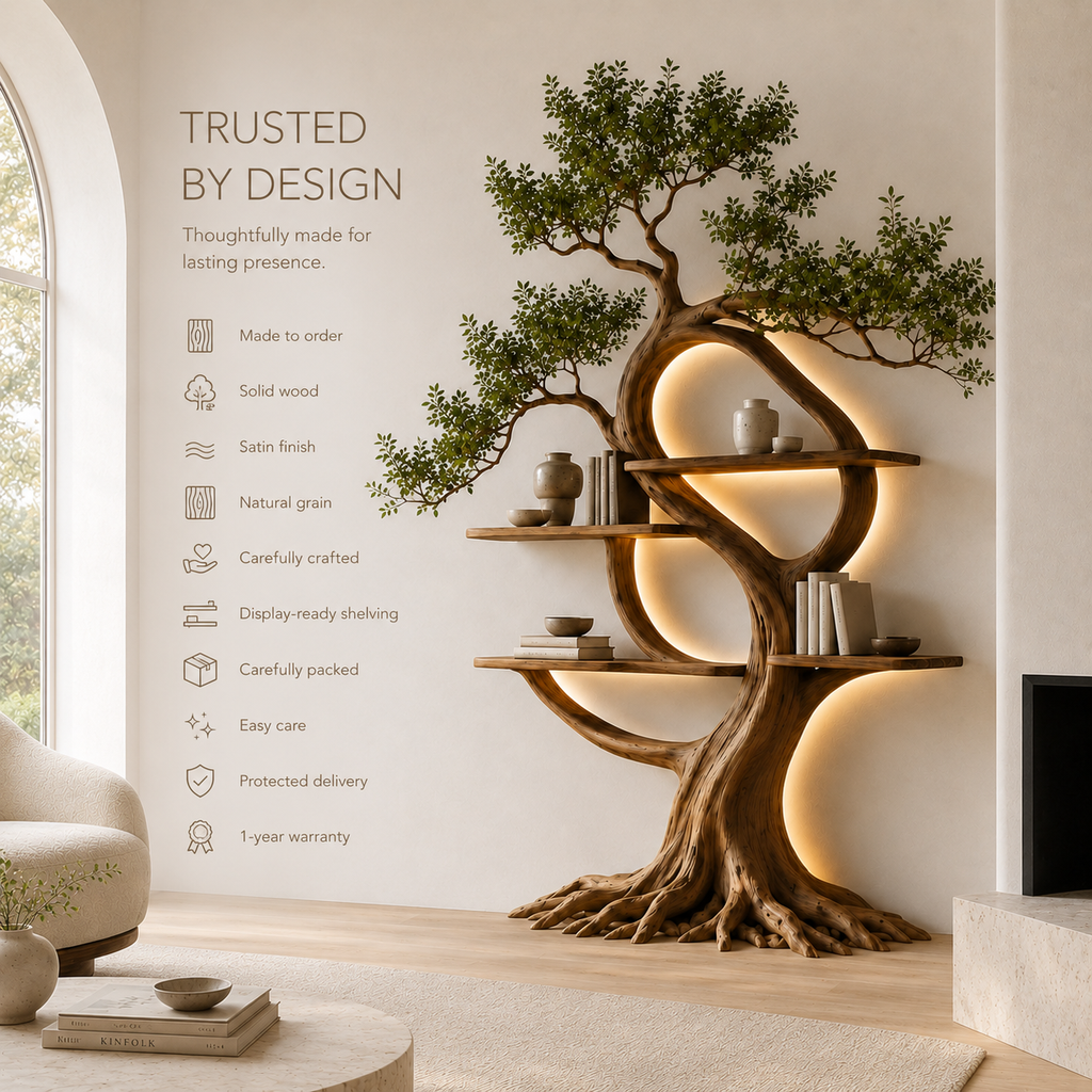 Koa Sculptural Wood Bookshelf - product image 10