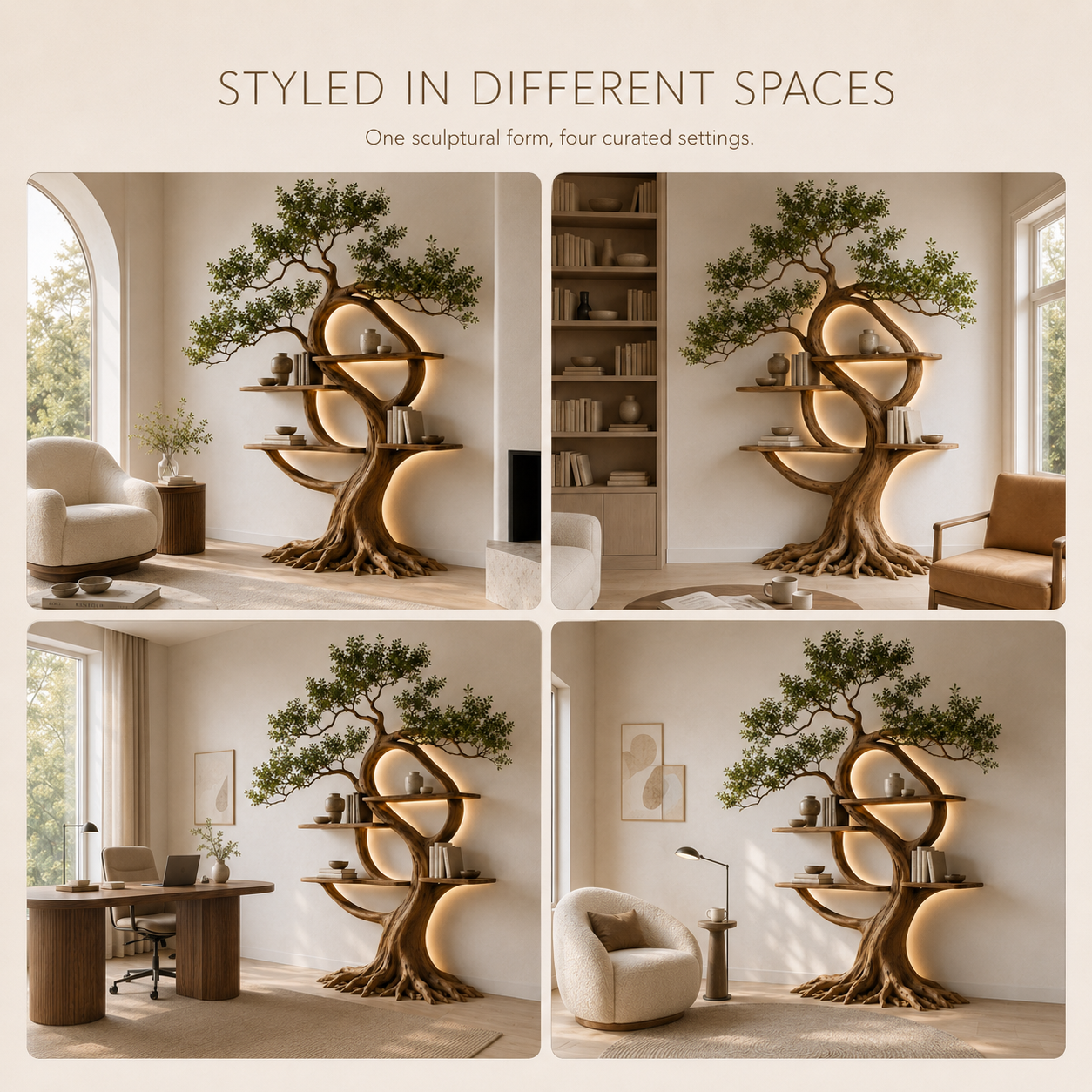 Koa Sculptural Wood Bookshelf - product image 11