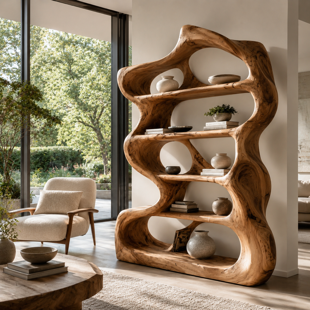 Aurelle Sculptural Bookshelf - main view