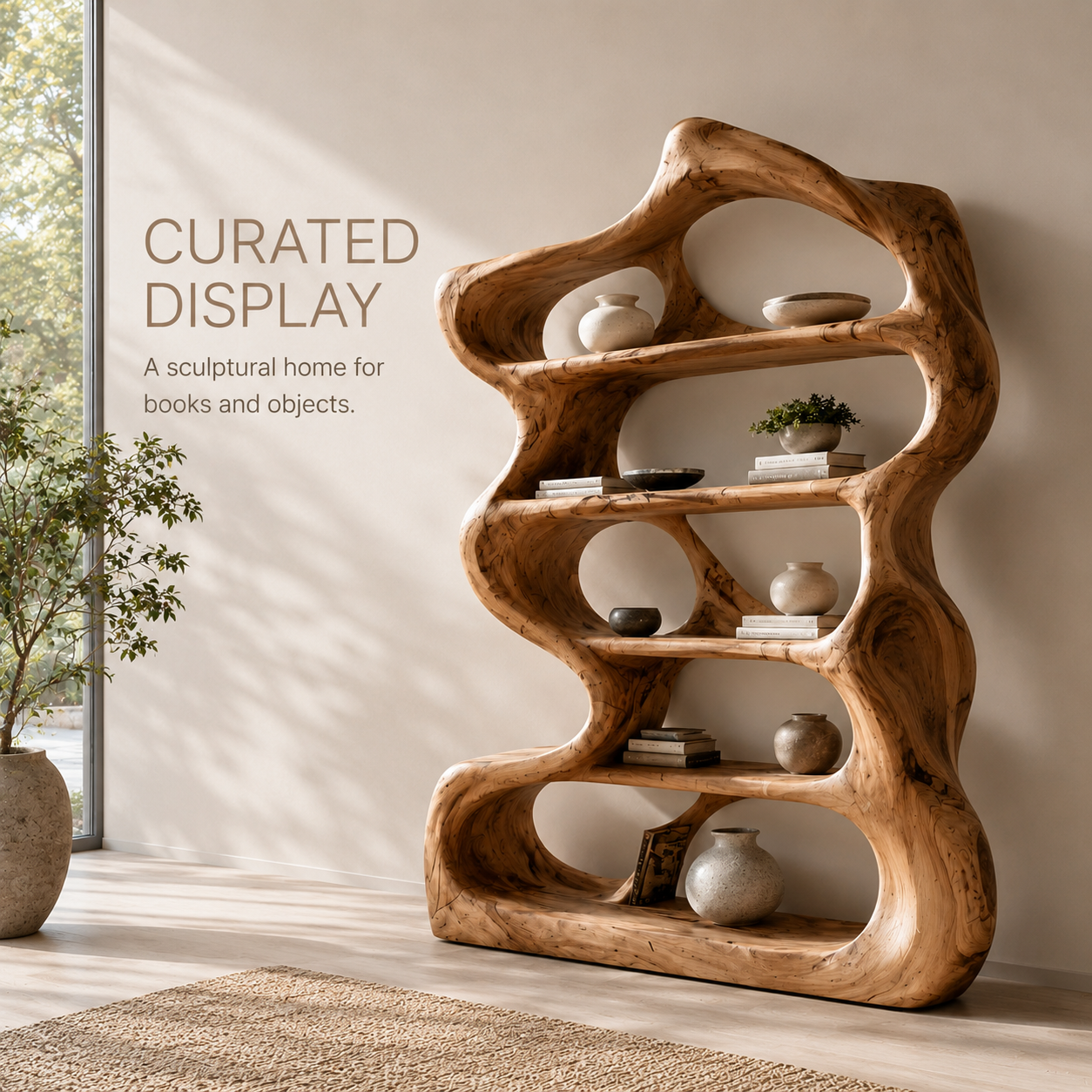 Aurelle Sculptural Bookshelf - product image 03