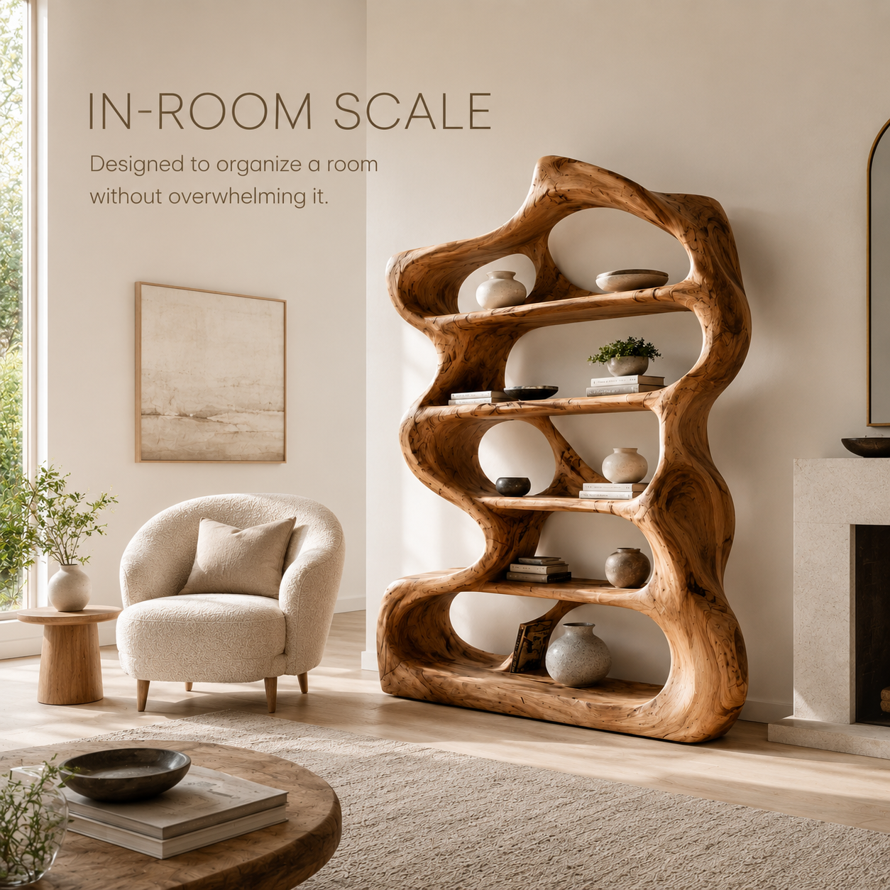 Aurelle Sculptural Bookshelf - product image 04
