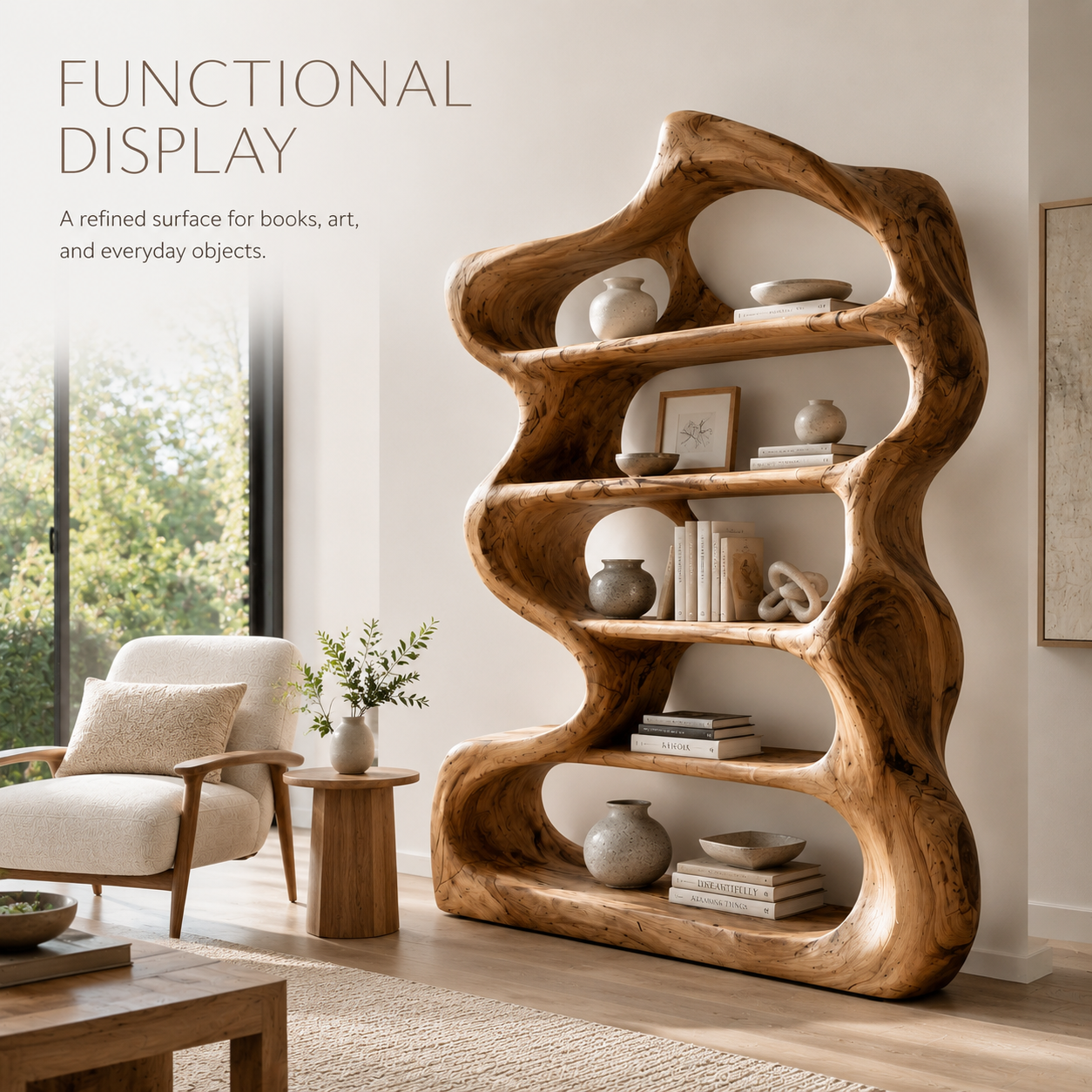 Aurelle Sculptural Bookshelf - product image 07