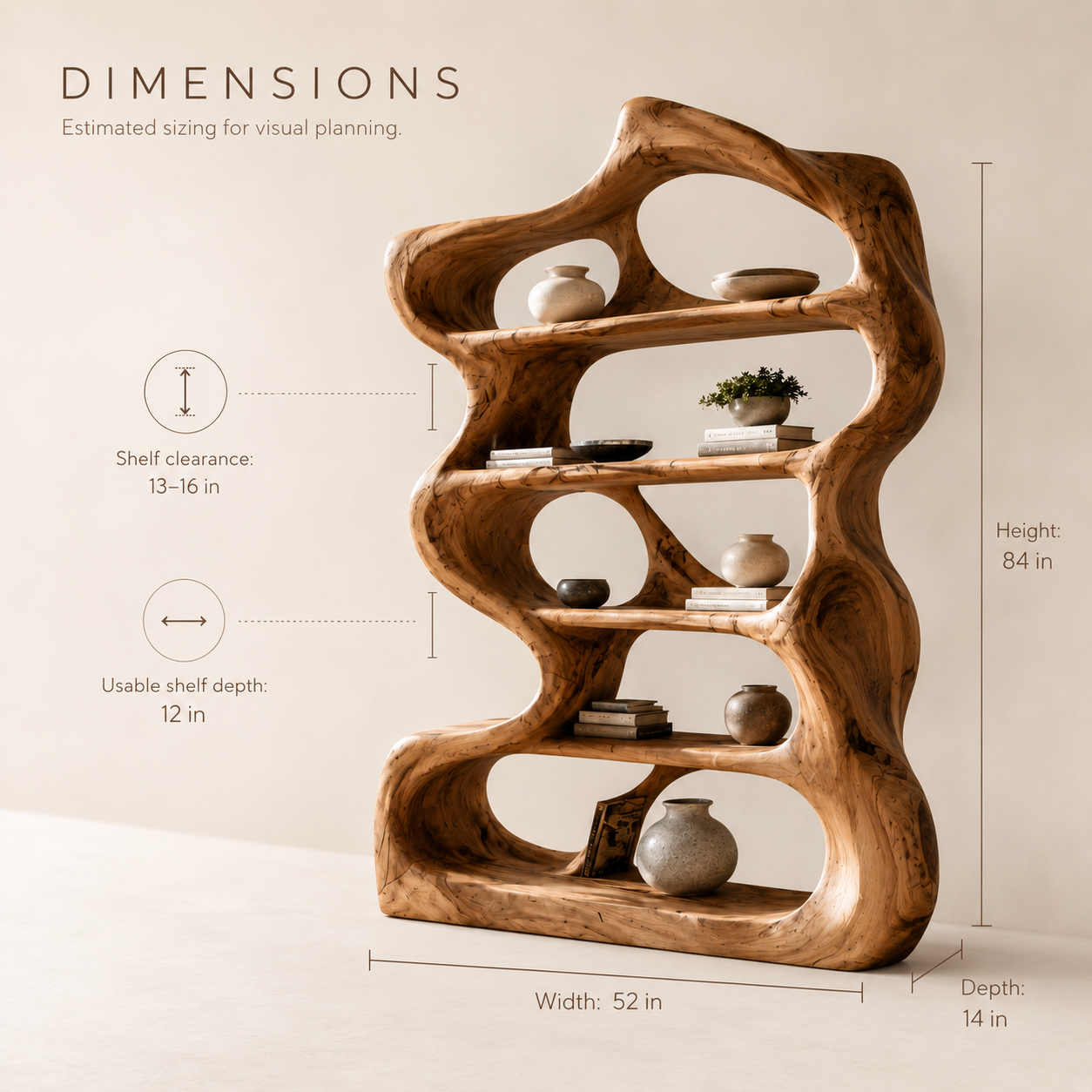 Aurelle Sculptural Bookshelf - product image 08