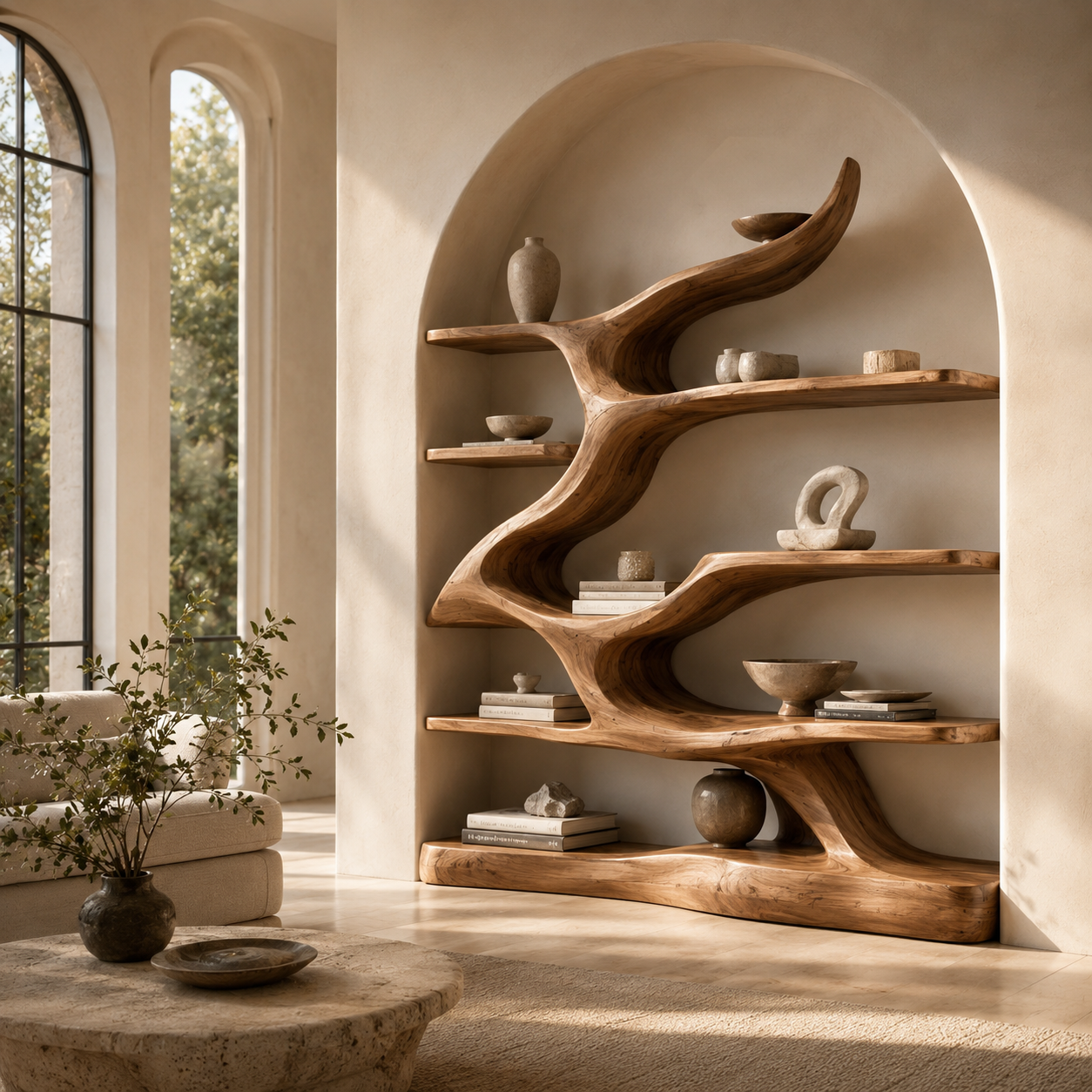 Marin Curved Display Bookshelf - main view
