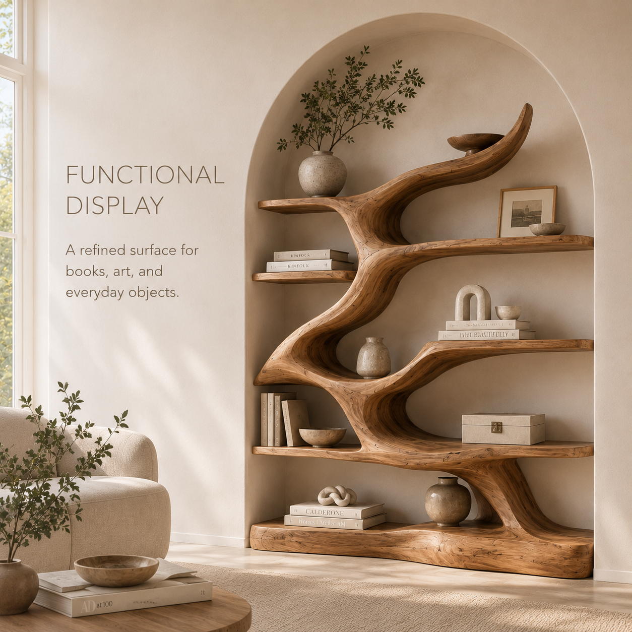 Marin Curved Display Bookshelf - product image 07