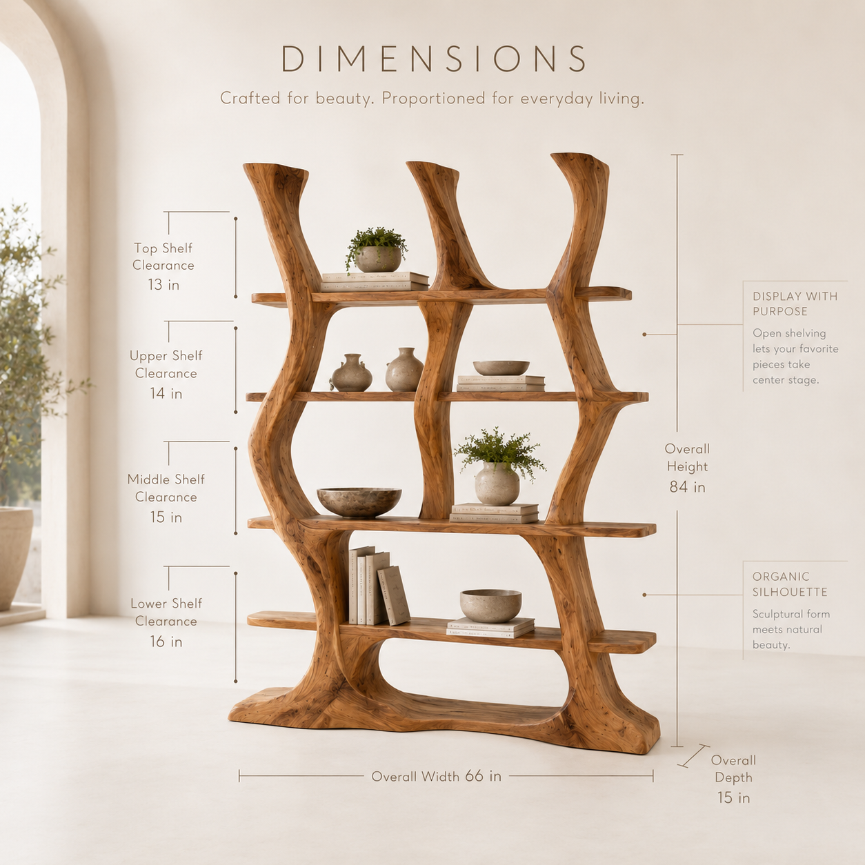 Caldera Organic Wood Bookshelf - product image 08