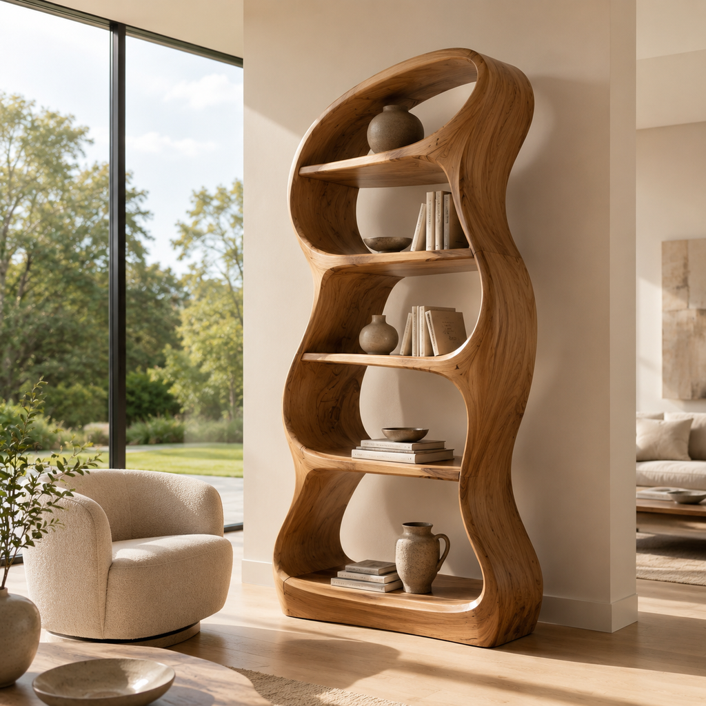 Liora Warm Walnut Bookshelf - main view