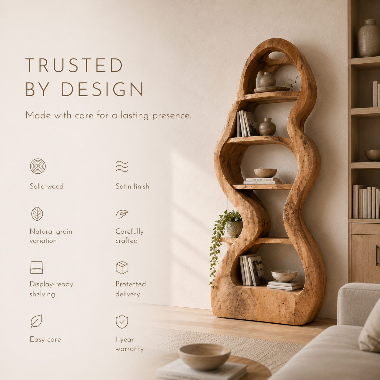 Selene Rounded Library Bookshelf - product image 09
