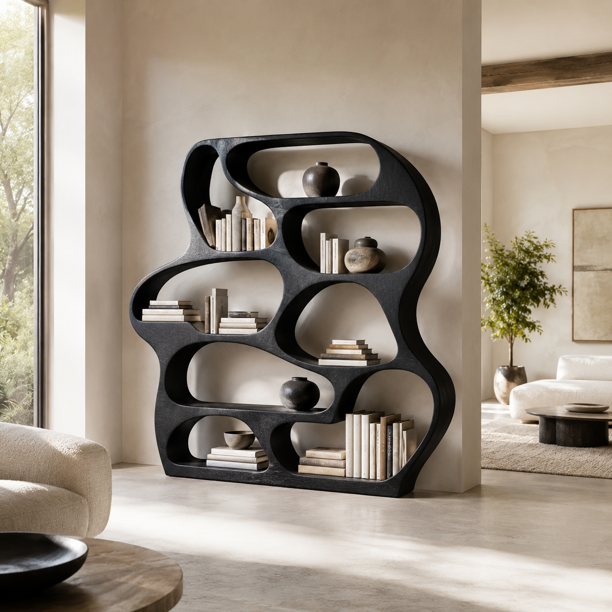 Vale Sculptural Bookshelf - main view