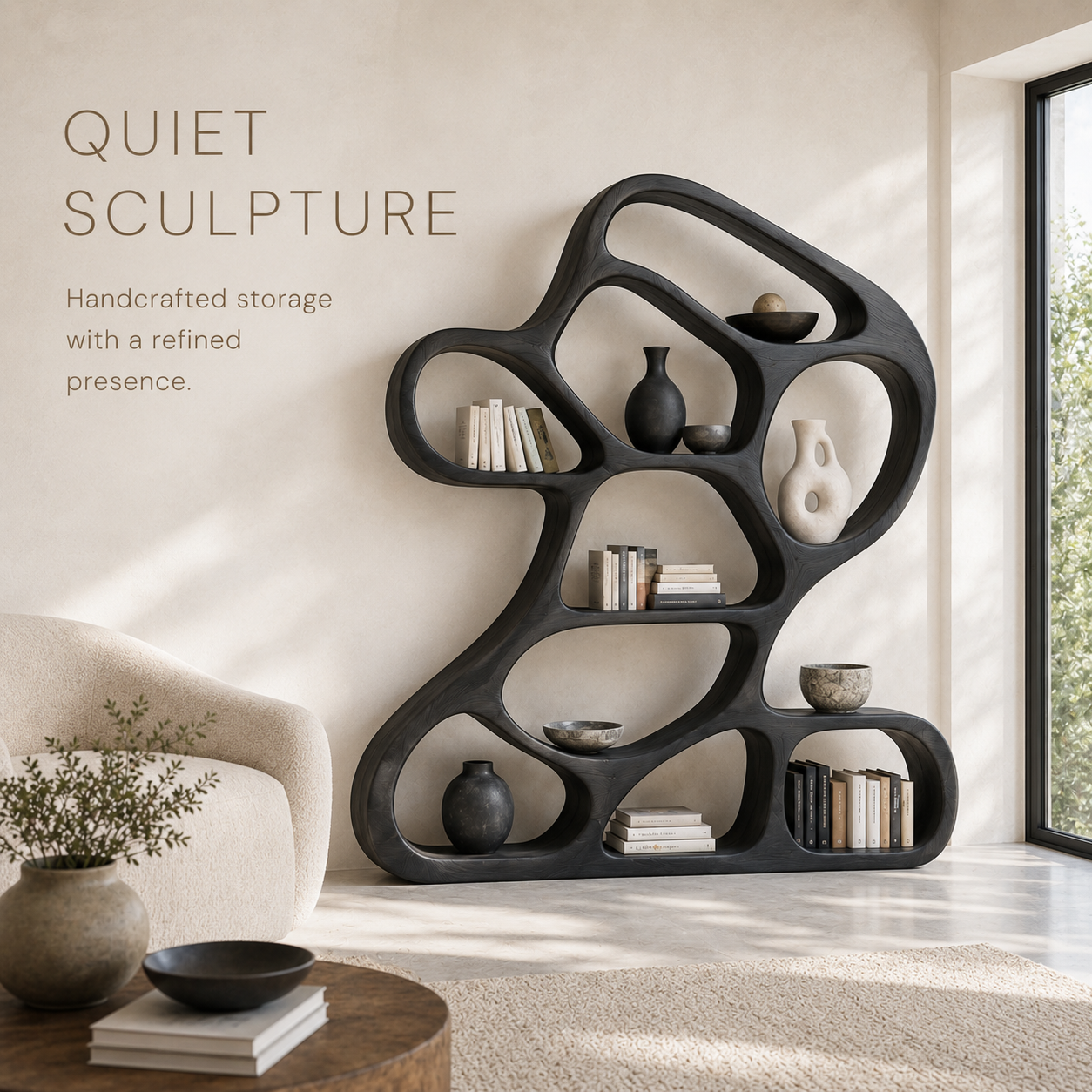 Vale Sculptural Bookshelf - product image 02