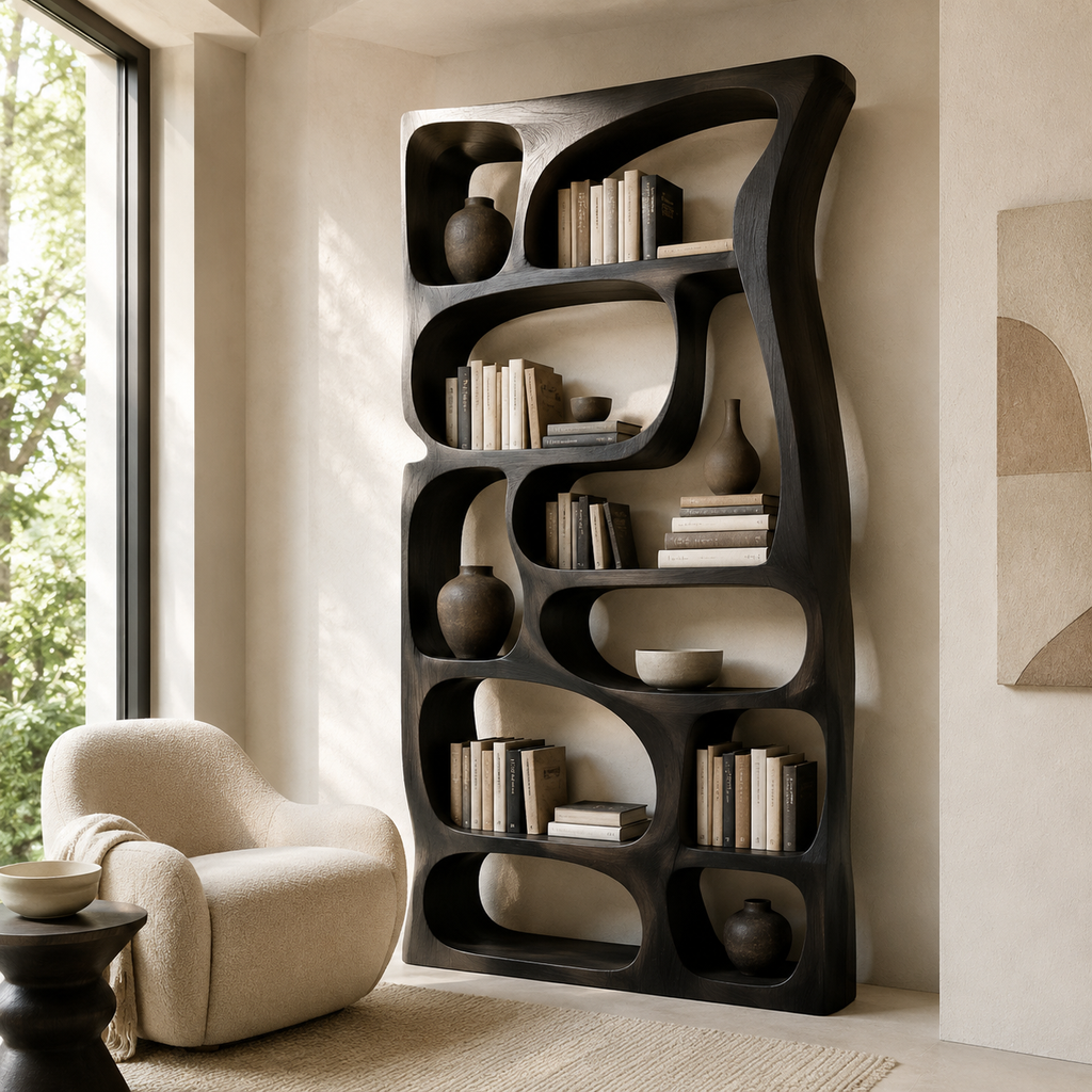 Celine Warm Modern Bookshelf - main view