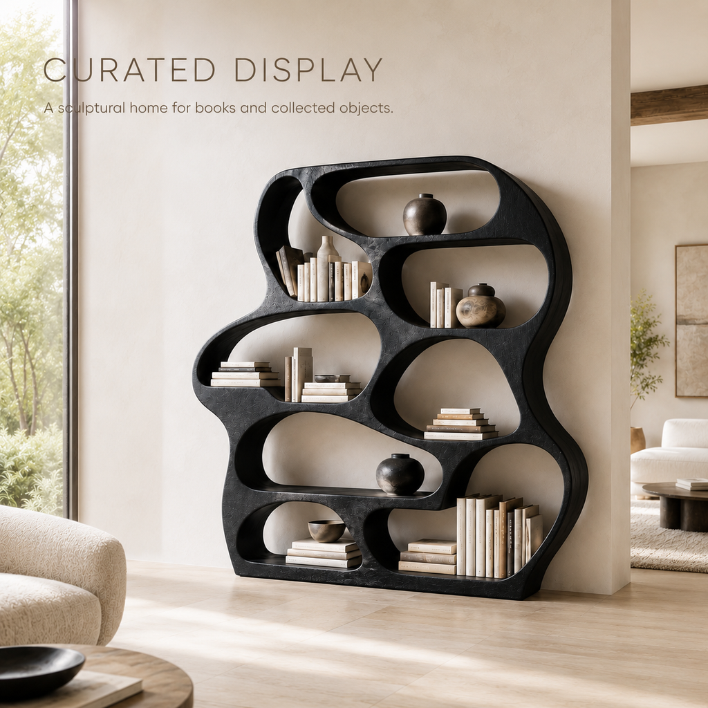Alden Curved Wood Bookshelf - product image 03