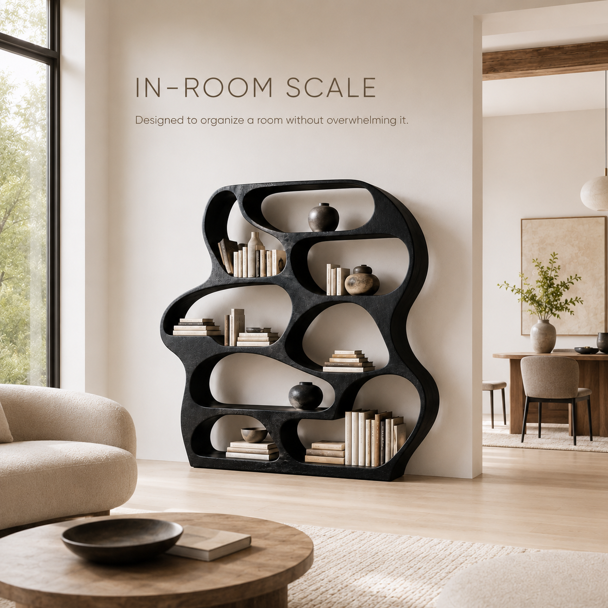 Alden Curved Wood Bookshelf - product image 04