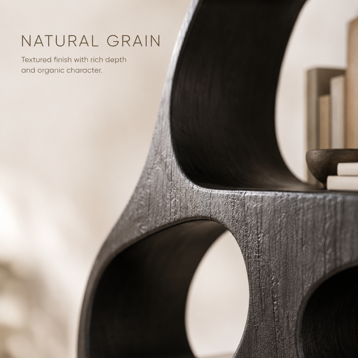 Alden Curved Wood Bookshelf - product image 05