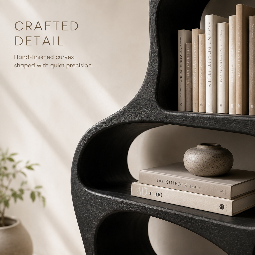 Alden Curved Wood Bookshelf - product image 06