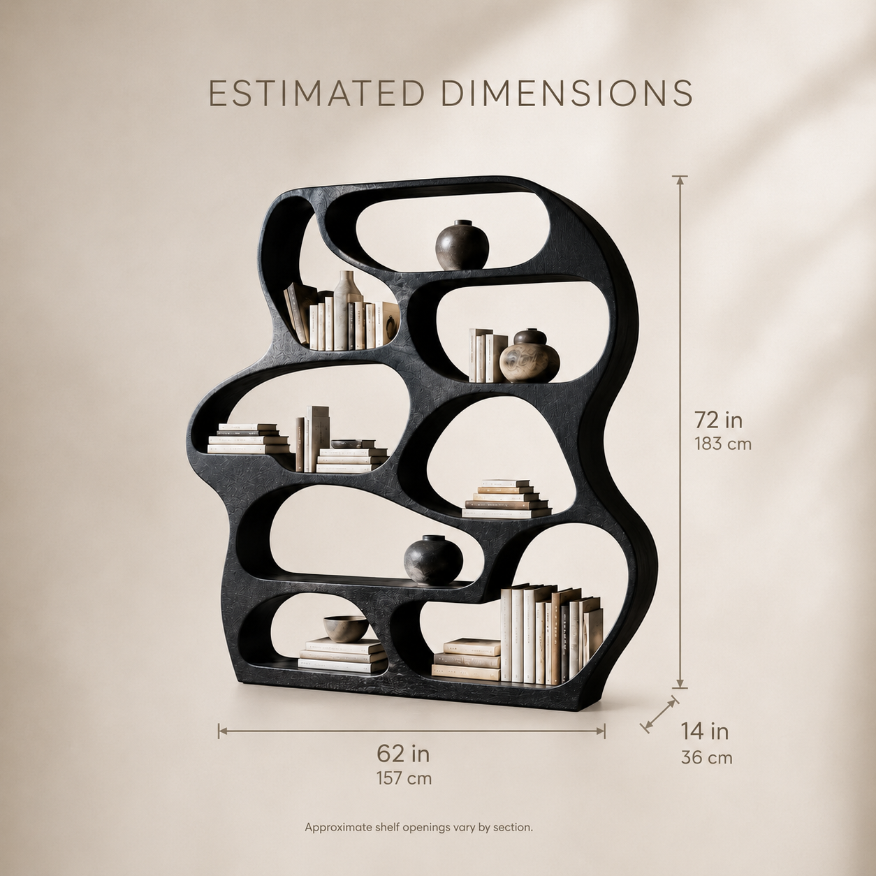 Alden Curved Wood Bookshelf - product image 08