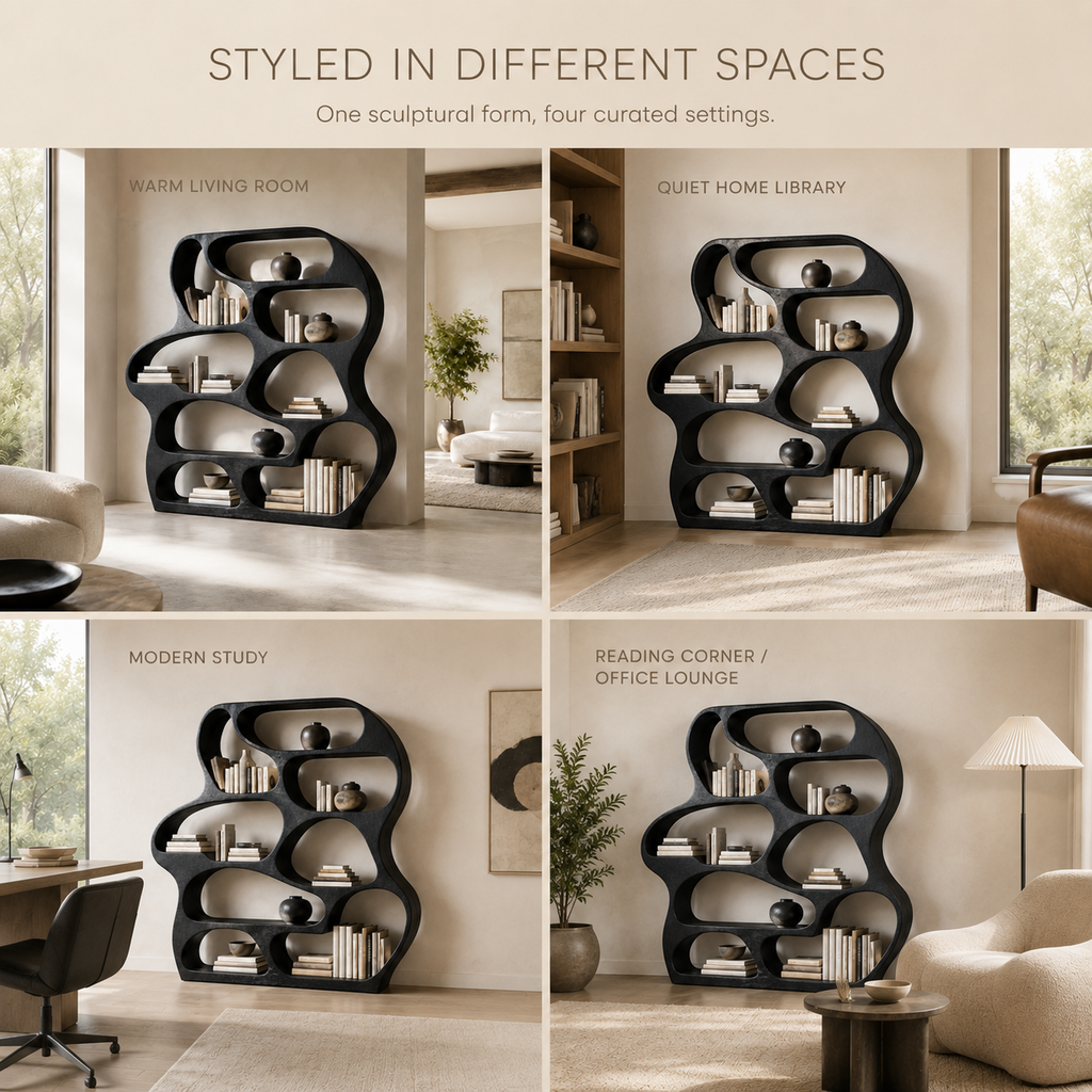 Alden Curved Wood Bookshelf - product image 10