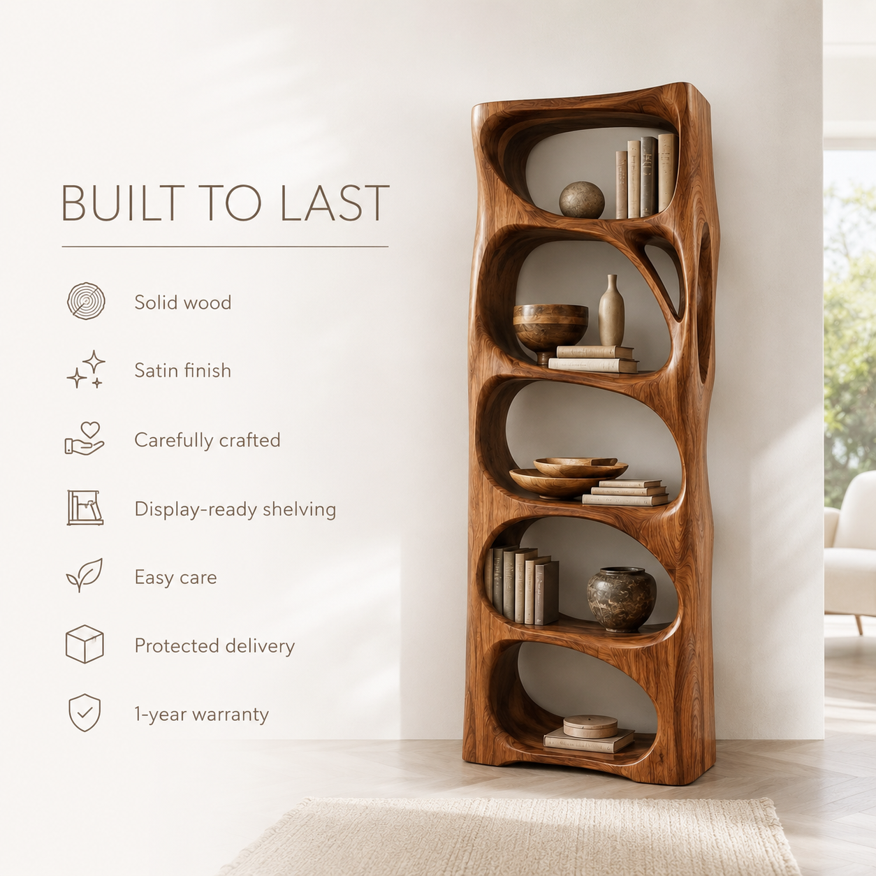Nolan Arc Wood Bookshelf - product image 09