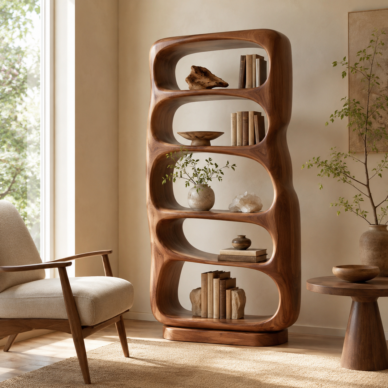 Liora Warm Walnut Bookshelf - main view