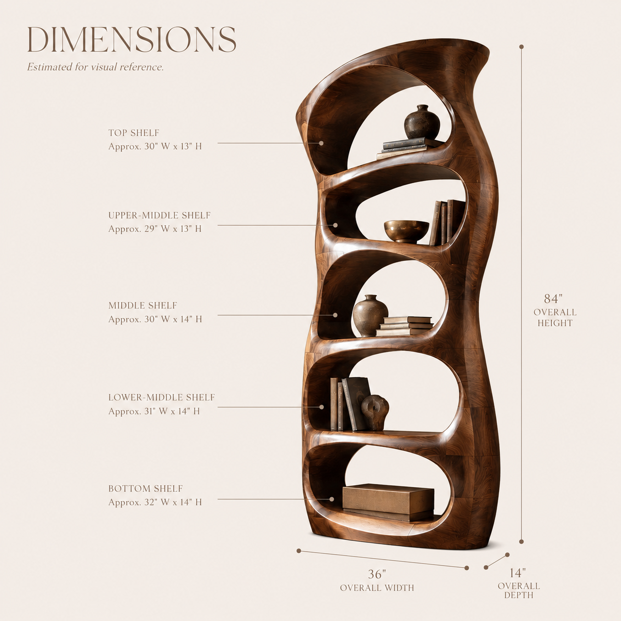 Selene Rounded Library Bookshelf - product image 08
