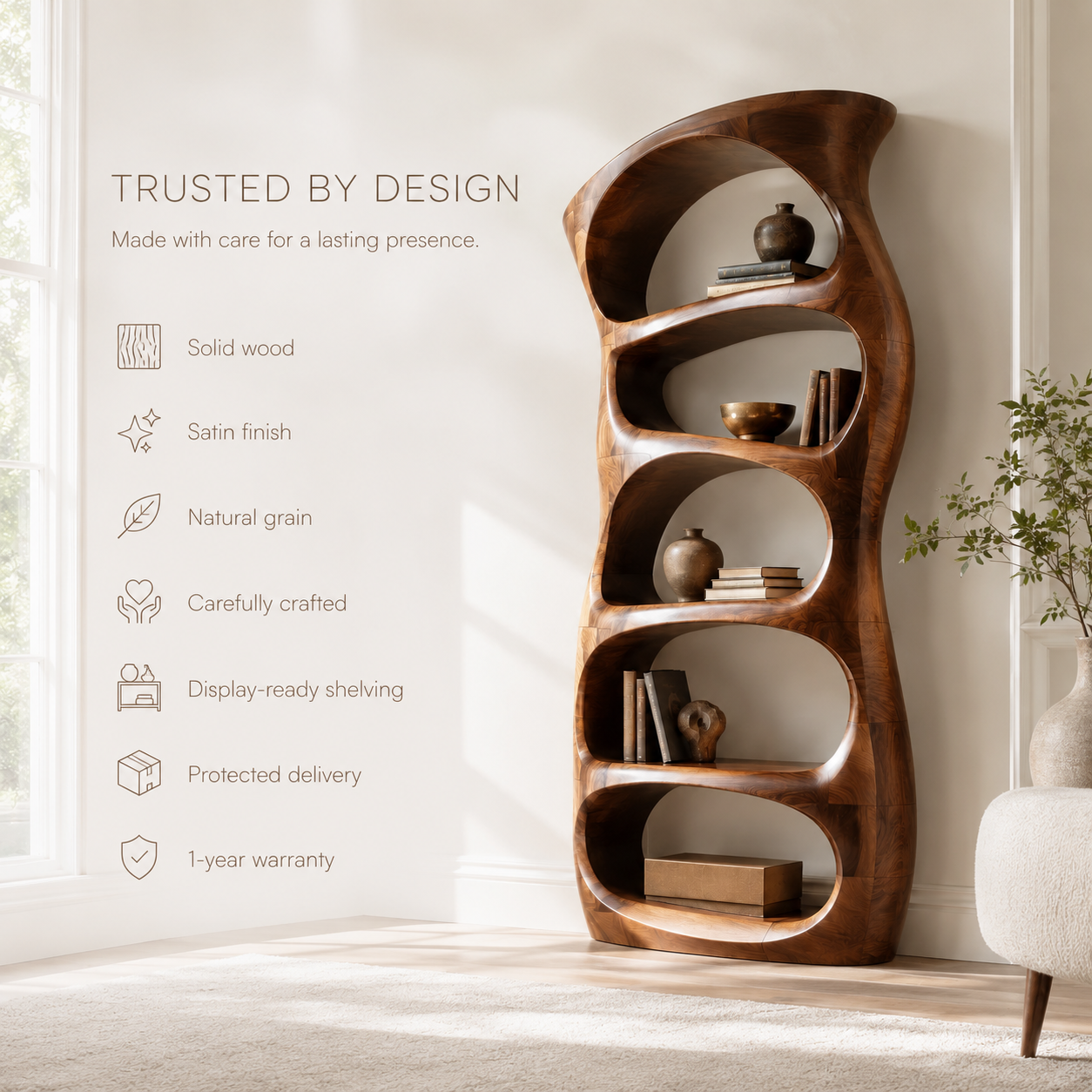 Selene Rounded Library Bookshelf - product image 09