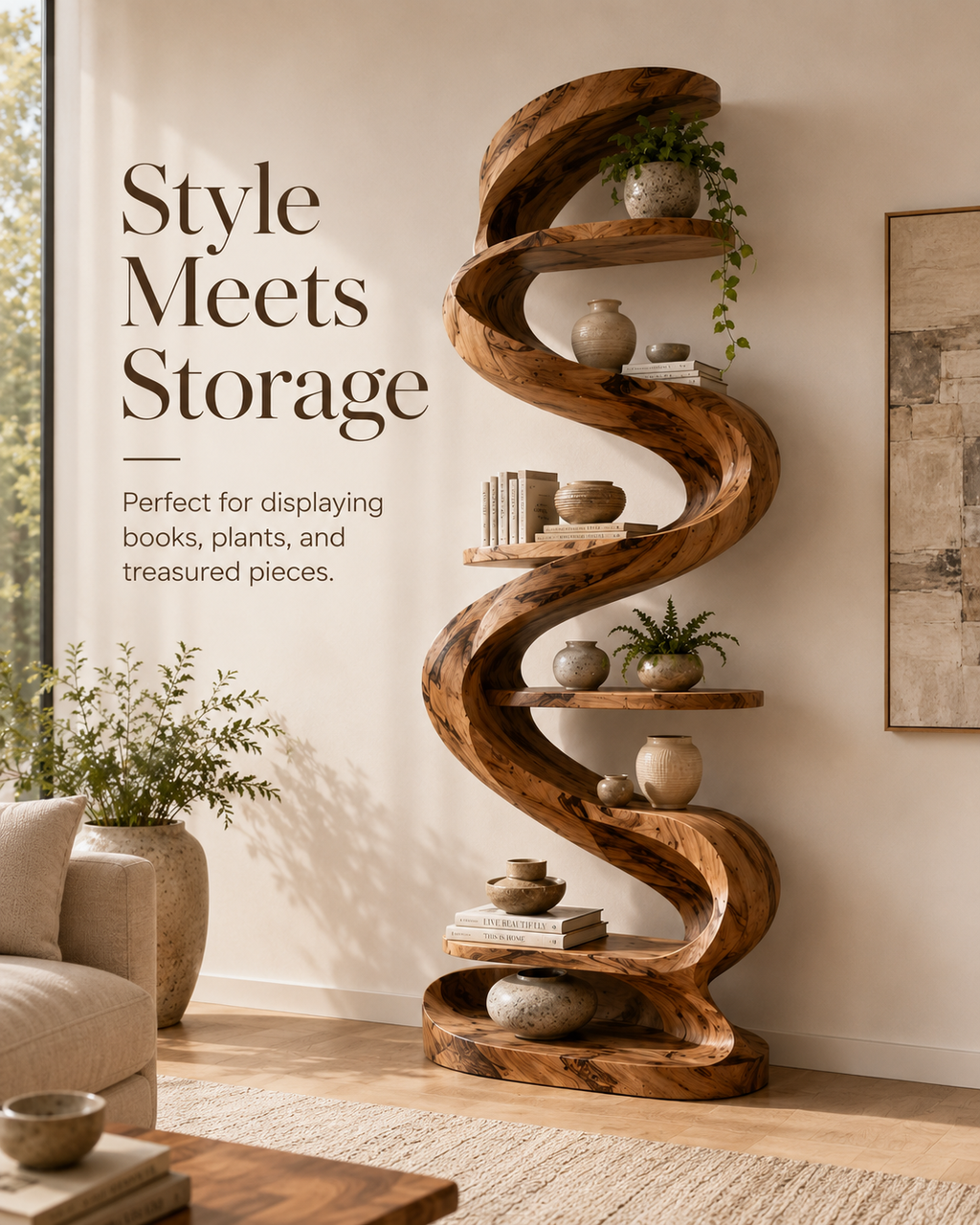 Mira Flow Wood Bookshelf - product image 06