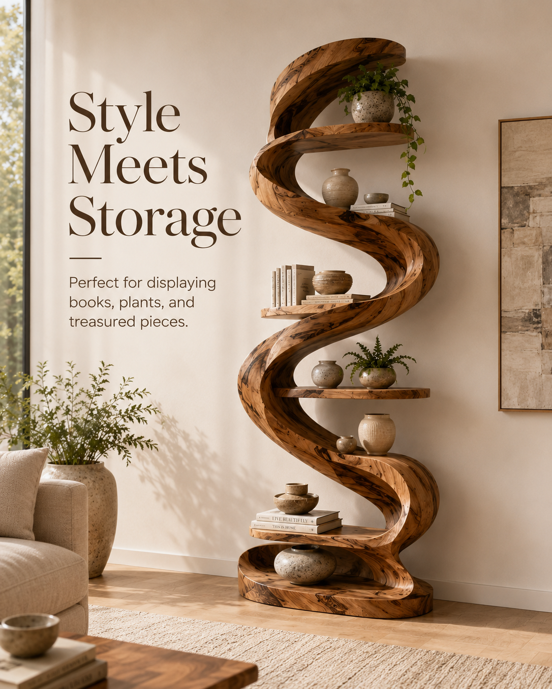 Mira Flow Wood Bookshelf - product image 06