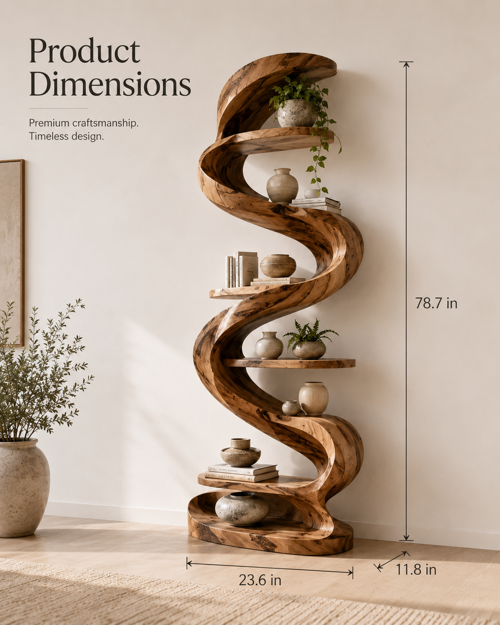 Mira Flow Wood Bookshelf - product image 09
