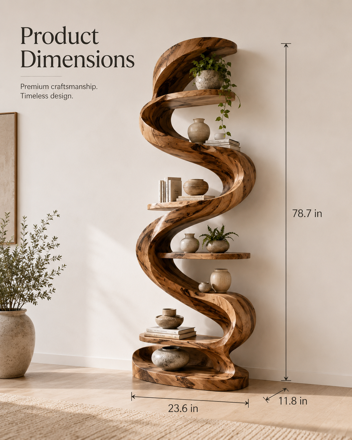 Mira Flow Wood Bookshelf - product image 09