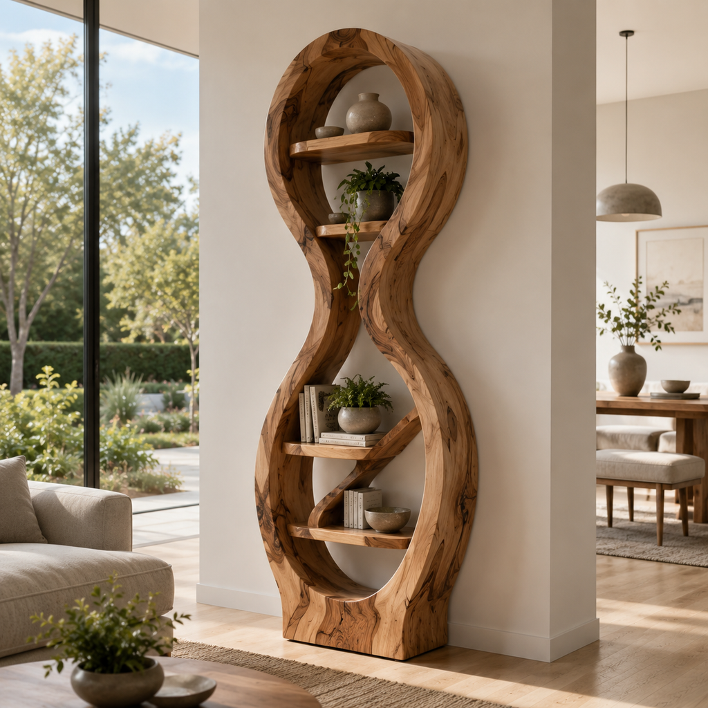 Celine Warm Modern Bookshelf - main view