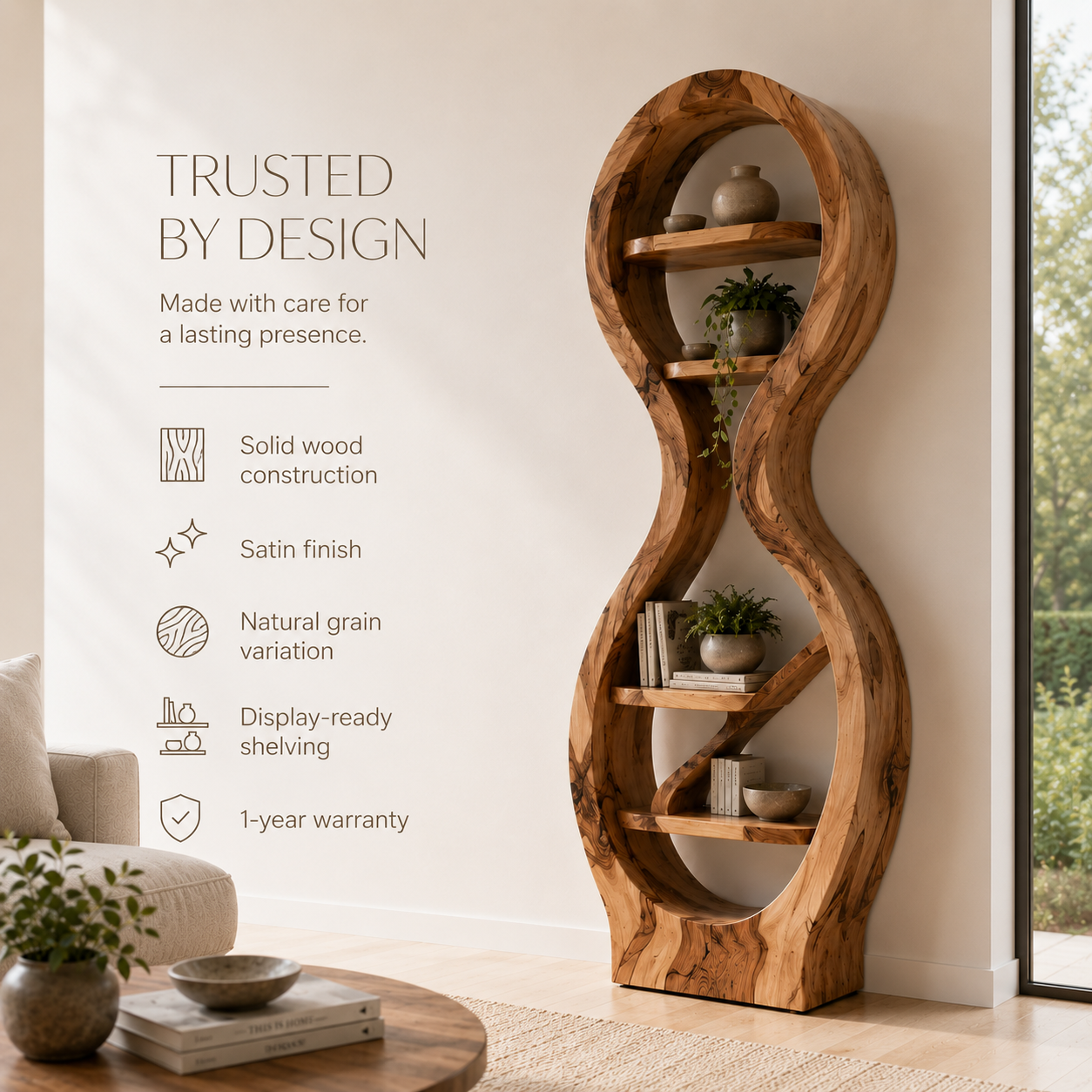 Celine Warm Modern Bookshelf - product image 09