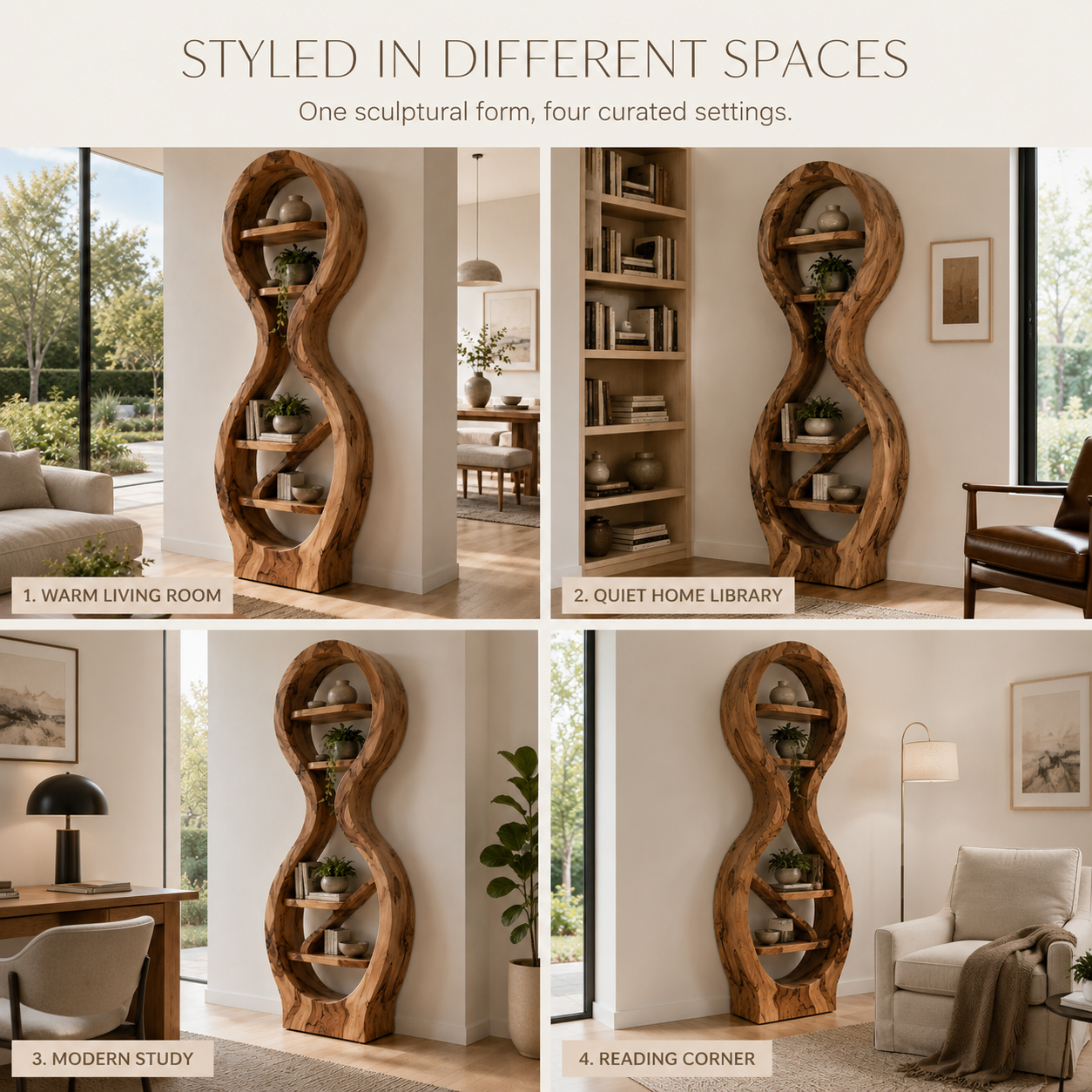 Celine Warm Modern Bookshelf - product image 10