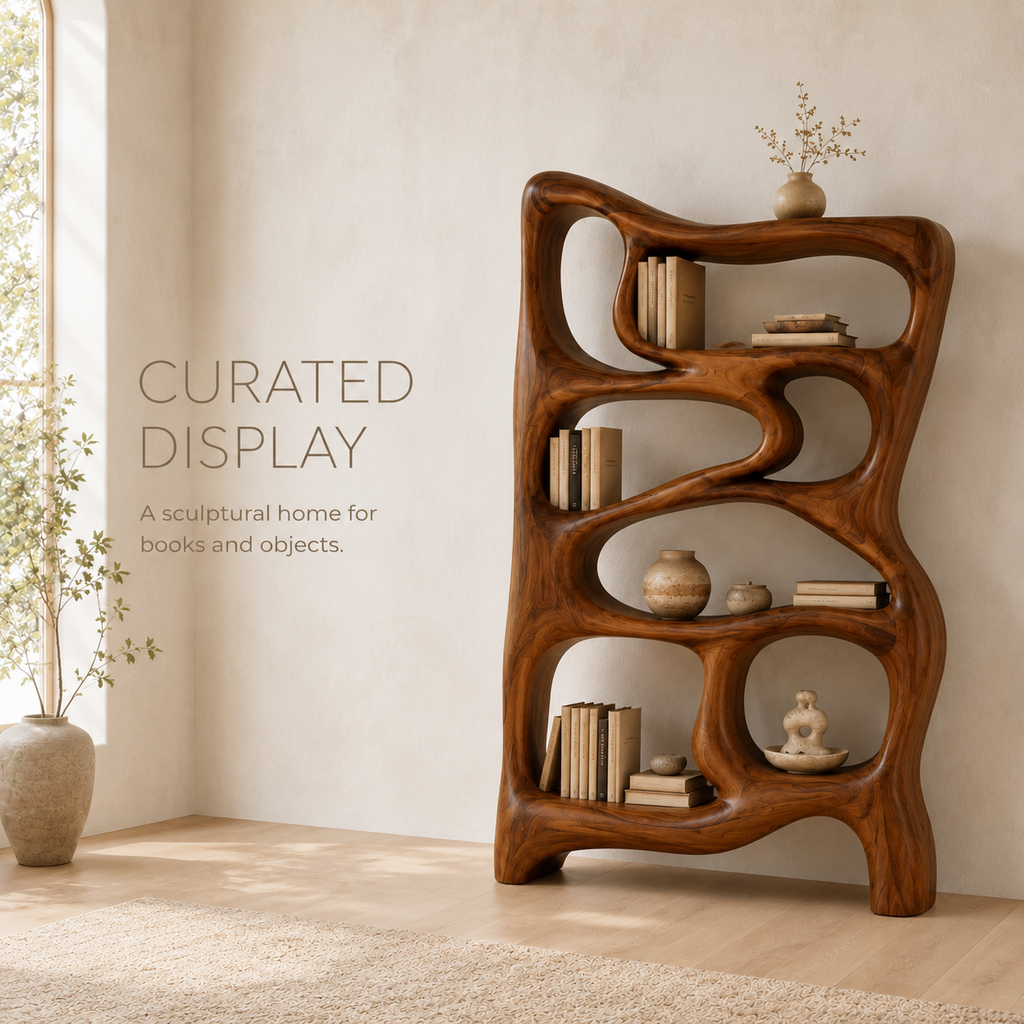Alden Curved Wood Bookshelf - product image 03